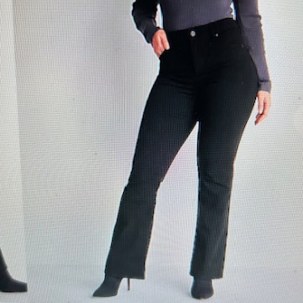 Express Curvy Mid Rise Black Bootcut Jeans - Picture 10 of 11